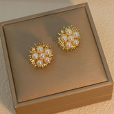 Stainless Steel Ear Studs-13 (Golden)